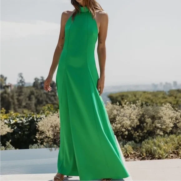 green emerald velvet dress Da Costa Maxi Dress-Apple Green – Feather And Stone Boutique main image 1